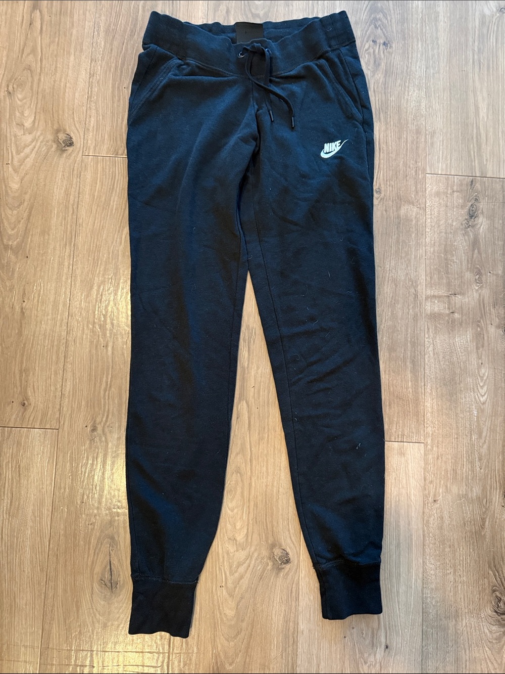 Nike Black Jogger Sweatpants with White Swoosh